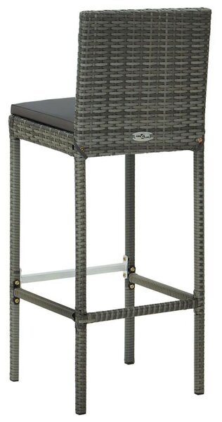 Polyrattan Kerti Bárszett - 5 részes - Szürke