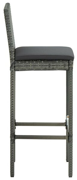 Polyrattan Kerti Bárszett - 5 részes - Szürke