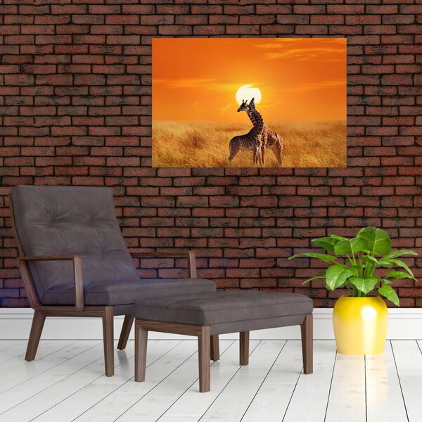Kép - Zsiráfok a Serengeti Nemzeti Parkban (90x60 cm)