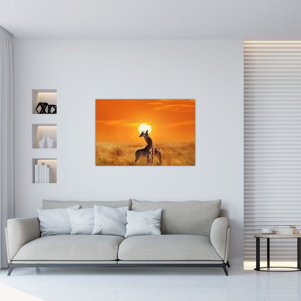 Kép - Zsiráfok a Serengeti Nemzeti Parkban (90x60 cm)