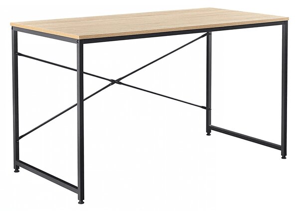 KONDELA Íróasztal tölgy/fekete, 120x60 cm, MELLORA