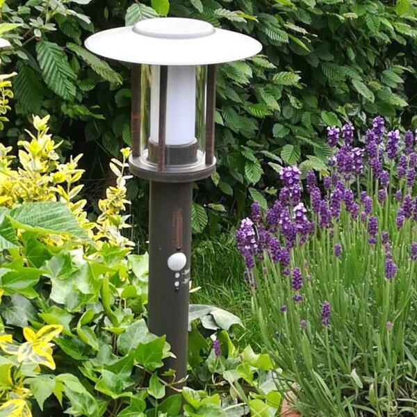 Lindby LED állólámpa Pavlos, 55 cm, rozsdaszínű, szenzoros, szenzoros, Barna / rozsda, Rozsdamentes acél, Vidéki otthon / Rusztikus
