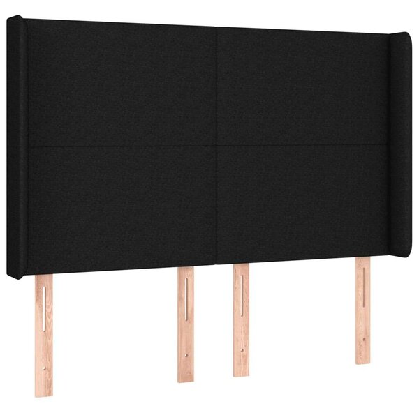 VidaXL Fekete Szövet Fejtámla LED-del - 147x16x118/128 cm