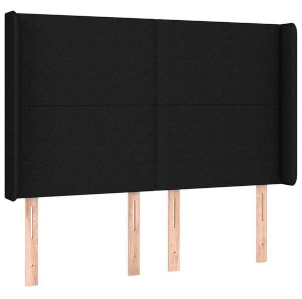 VidaXL Fekete Szövet Fejtámla LED-del - 147x16x118/128 cm