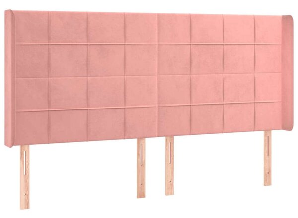 VidaXL Rózsaszín Bársony Ágytámlá - LED Világítással - 183x16x118/128 cm