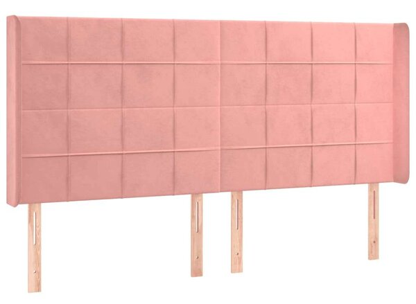 VidaXL Rózsaszín Bársony Ágytámlá - LED Világítással - 183x16x118/128 cm