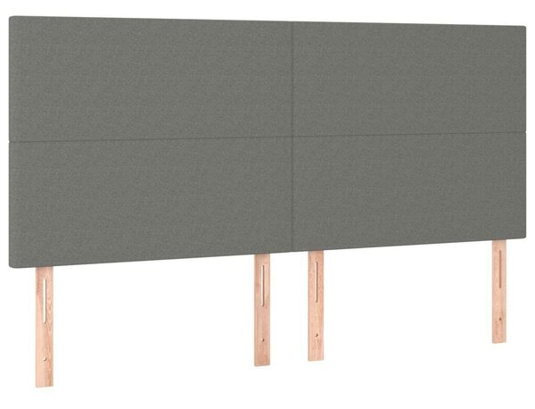 VidaXL LED Ágyfejtámla - Szövet - Sötétszürke - 160x80 cm