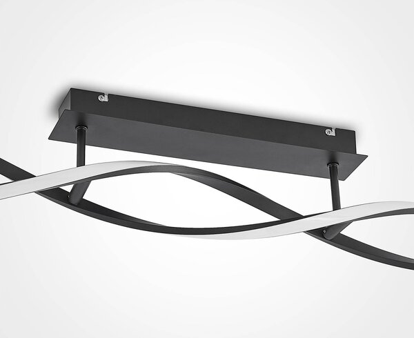 Lindby Welina LED mennyezeti lámpa, dimmelhető, dimmelhető, Fekete, Nappali / Étkező, fém, Modern