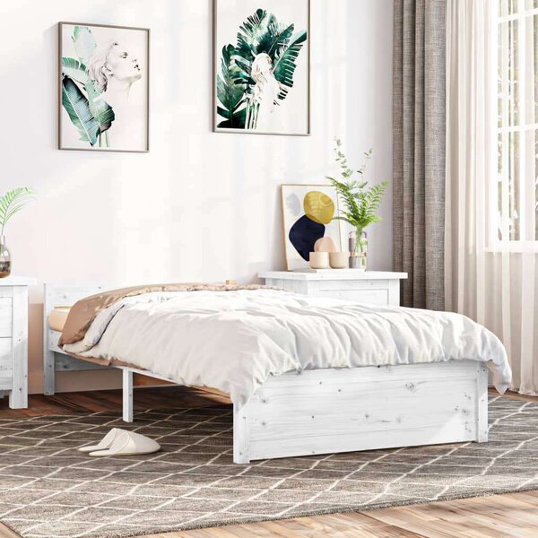 VidaXL fehér tömör fa ágykeret 100x200 cm