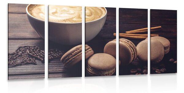 5-részes kép kávé és csokis macaroons