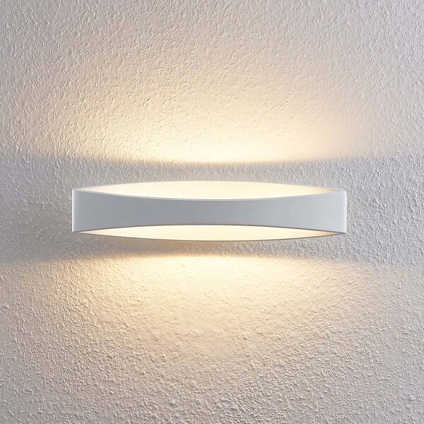 Arcchio LED fali lámpa Jelle, 44 cm, fehér, fém, fel/le, le, dimmelhető, Fehér / opál, Nappali / Étkező, Alumínium, Modern