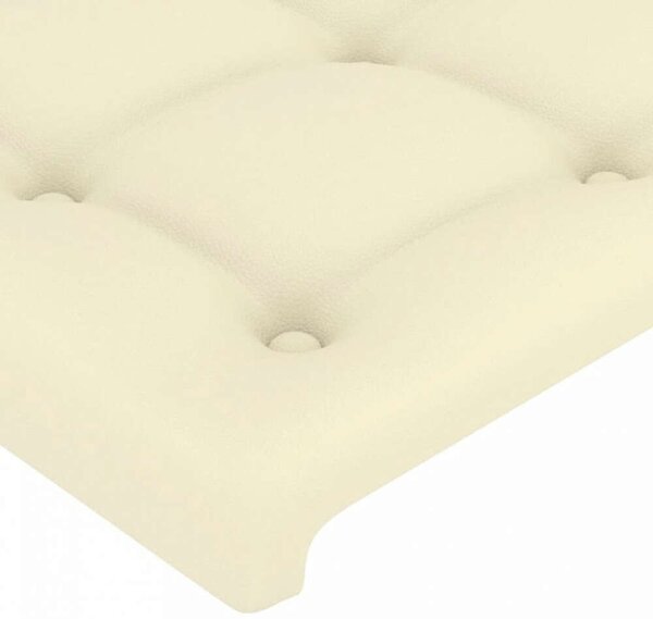 VidaXL krémszínű műbőr LED-es fejtámla 203x16x118/128 cm