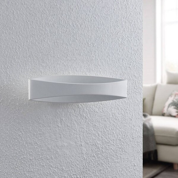 Arcchio LED fali lámpa Jelle, 44 cm, fehér, fém, fel/le, le, dimmelhető, Fehér / opál, Nappali / Étkező, Alumínium, Modern