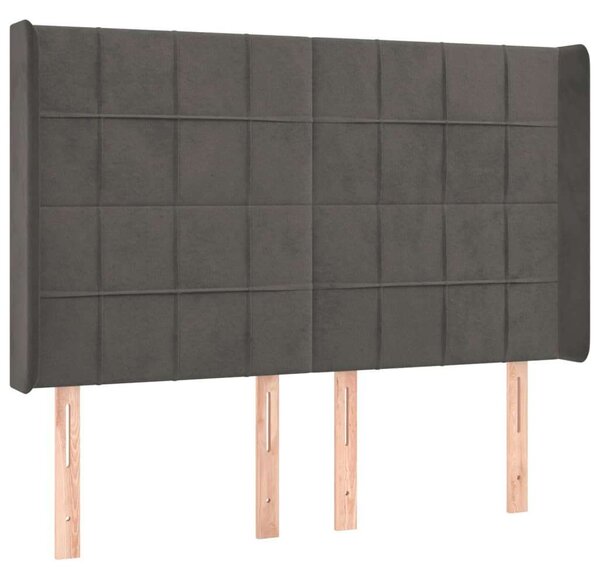 Bársony LED Fejtámla - Sötétszürke - 147x16x118/128cm
