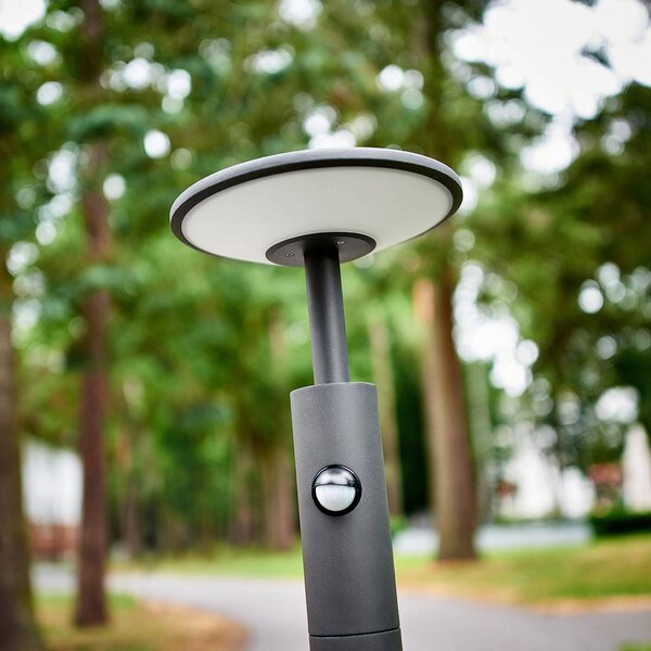 Lucande Fenia LED ösvény lámpa 100 cm, érzékelő, IP54, antracit, Fekete, Alumínium, Modern