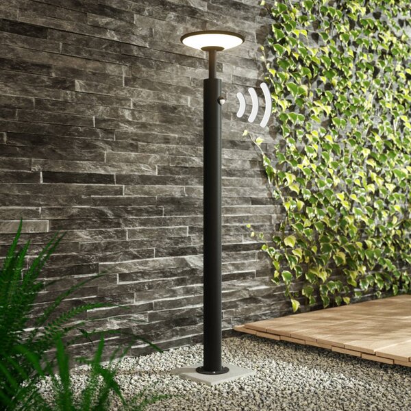 Lucande Fenia LED ösvény lámpa 100 cm, érzékelő, IP54, antracit, Fekete, Alumínium, Modern