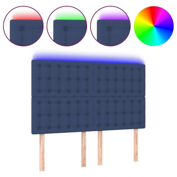 VidaXL Kék LED Fejtámla - 144x128cm