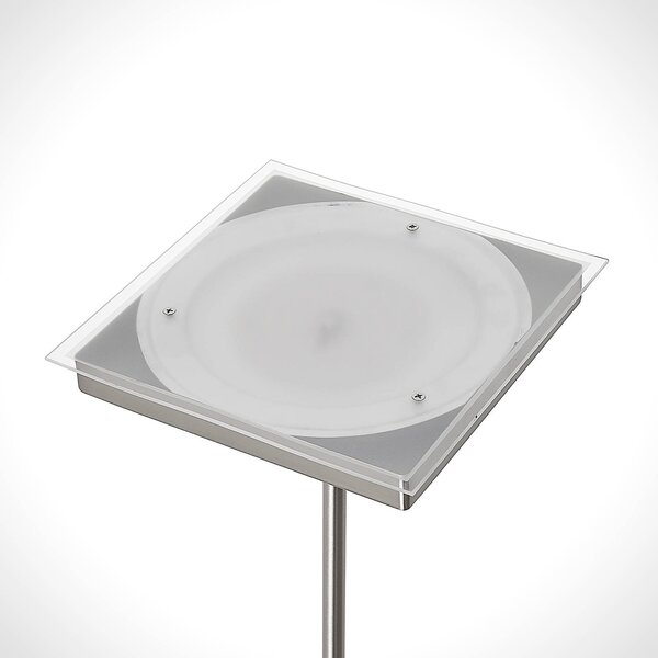 Lindby LED álló világítás Sumani, szögletes, nikkel, magasság 180 cm, dimmelhető, Alu / szürke / cink, Nappali / Étkező, fém, Modern