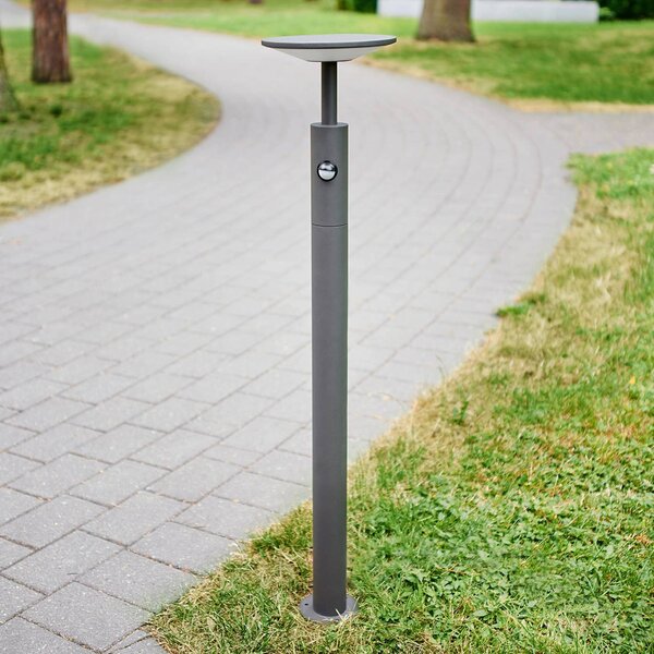 Lucande Fenia LED ösvény lámpa 100 cm, érzékelő, IP54, antracit, Fekete, Alumínium, Modern