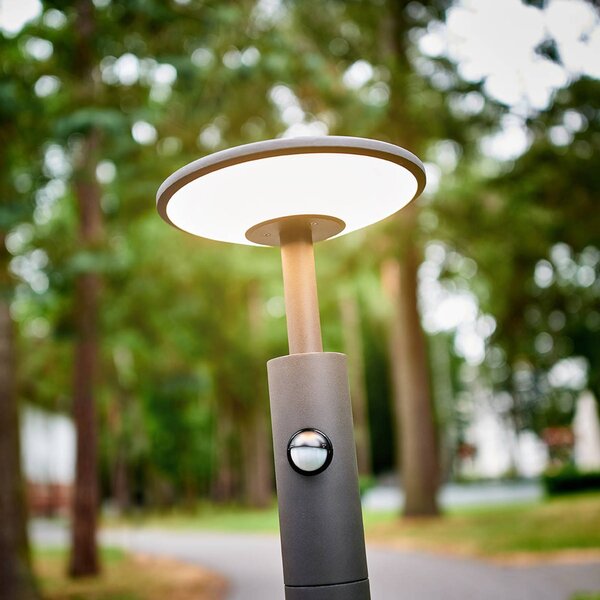 Lucande Fenia LED ösvény lámpa 100 cm, érzékelő, IP54, antracit, Fekete, Alumínium, Modern