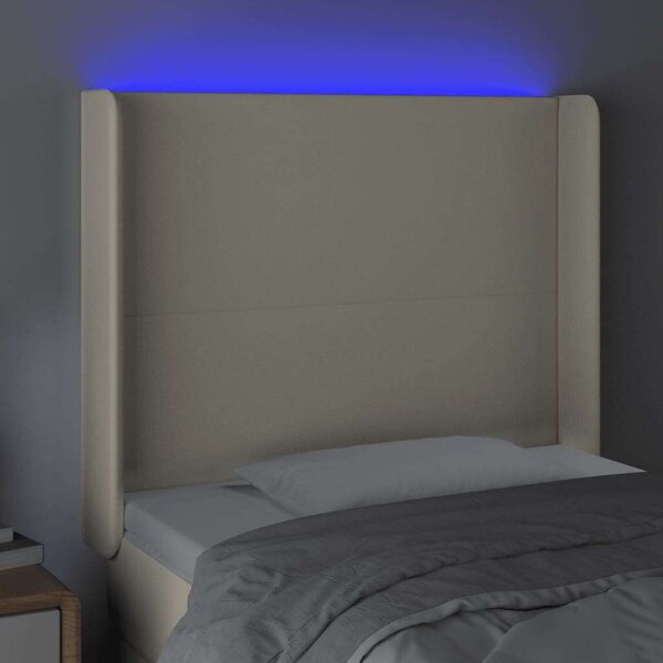 VidaXL krémszínű műbőr LED-es fejtámla 93x16x118/128 cm