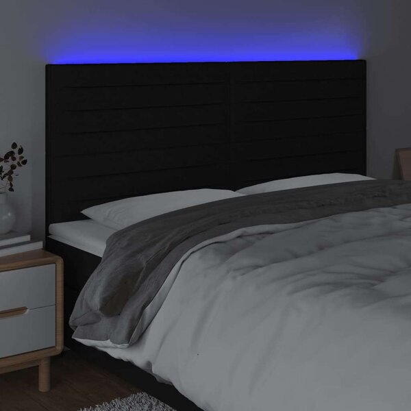 VidaXL LED-es Fejtámla - Fekete Szövet - 200x128 cm