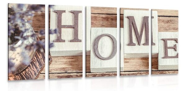 5-részes kép Home felirattal