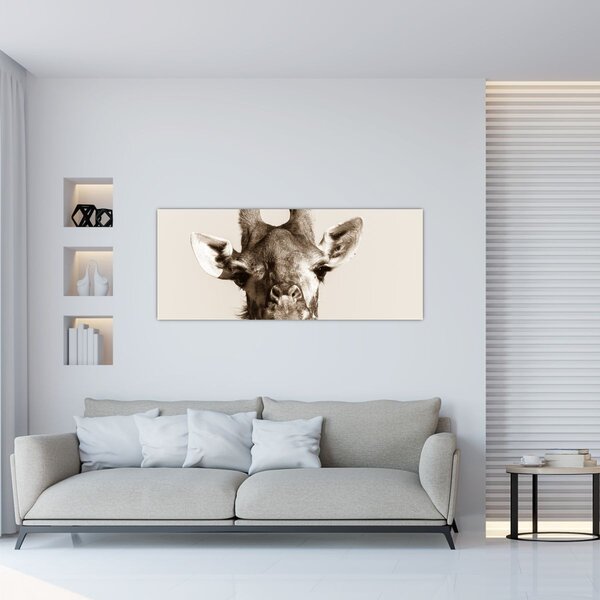 Kép - Zsiráf portré, vintage (120x50 cm)