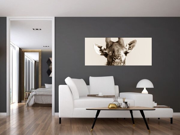 Kép - Zsiráf portré, vintage (120x50 cm)