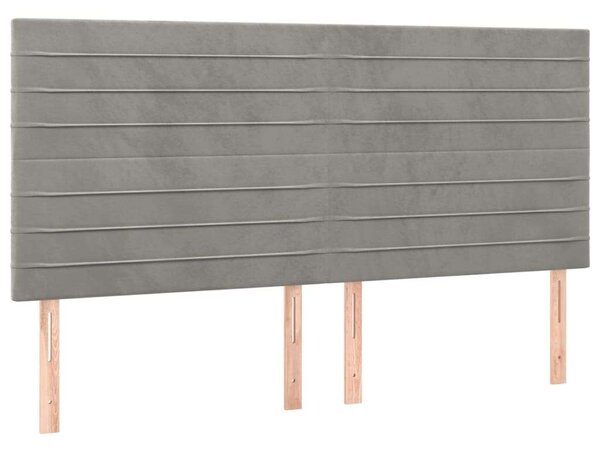 VidaXL világosszürke bársony rugós ágy matraccal 200x200 cm