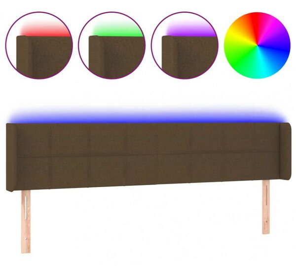 VidaXL LED Ágyfejtámla - Sötétbarna - 183cm