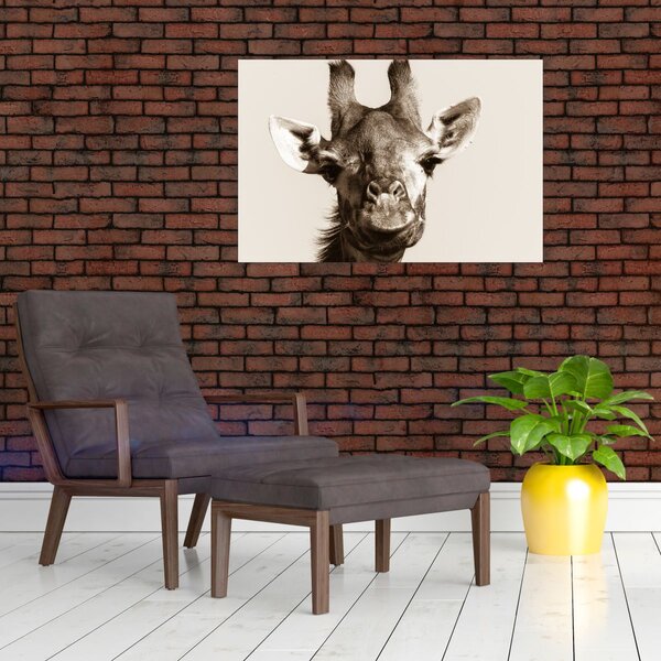 Kép - Zsiráf portré, vintage (90x60 cm)