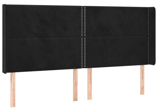 VidaXL fekete bársony LED-es fejtámla 183x16x118/128 cm
