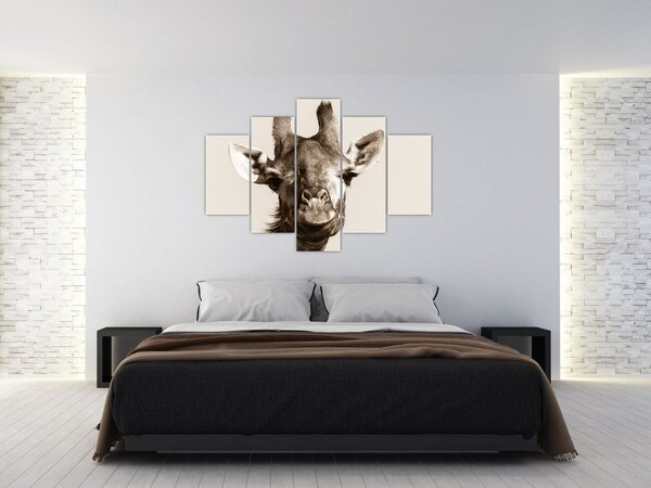 Kép - Zsiráf portré, vintage (150x105 cm)