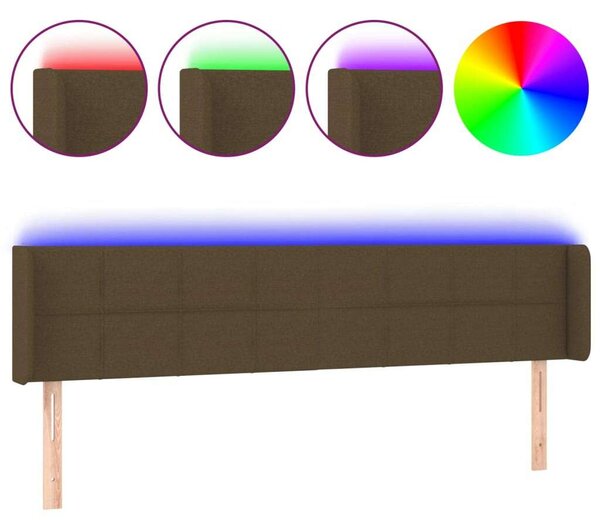 VidaXL LED Ágyfejtámla - Sötétbarna - 183cm