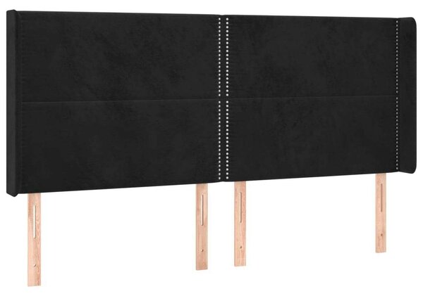 VidaXL fekete bársony LED-es fejtámla 183x16x118/128 cm