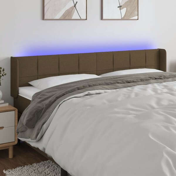 VidaXL LED Ágyfejtámla - Sötétbarna - 183cm
