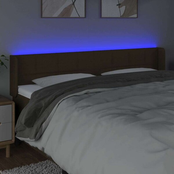 VidaXL LED Ágyfejtámla - Sötétbarna - 183cm