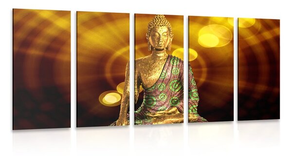 5-részes kép Buddha szobor absztrakt háttéren