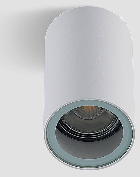 Arcchio downlight Olivir, fehér, fém, Ø 6cm, GU10, IP44, dimmelhető, Fehér / opál, Folyosó, Alumínium, Modern