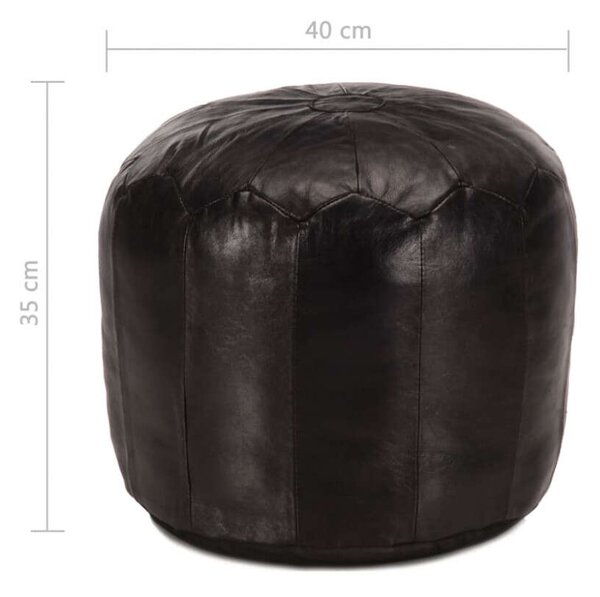 VidaXL fekete valódi kecskebőr puff 40 x 35 cm
