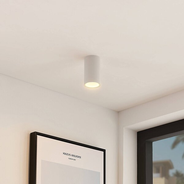 Arcchio downlight Olivir, fehér, fém, Ø 6cm, GU10, IP44, dimmelhető, Fehér / opál, Folyosó, Alumínium, Modern