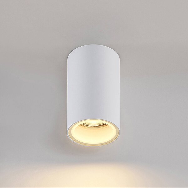 Arcchio downlight Olivir, fehér, fém, Ø 6cm, GU10, IP44, dimmelhető, Fehér / opál, Folyosó, Alumínium, Modern