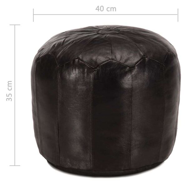 VidaXL fekete valódi kecskebőr puff 40 x 35 cm