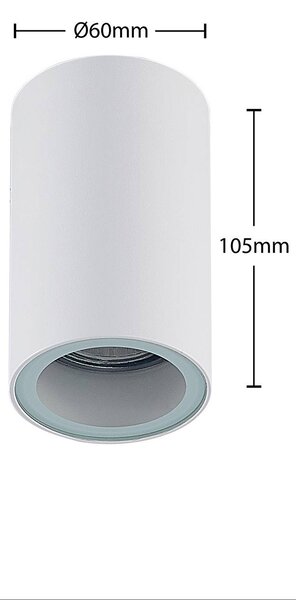 Arcchio downlight Olivir, fehér, fém, Ø 6cm, GU10, IP44, dimmelhető, Fehér / opál, Folyosó, Alumínium, Modern