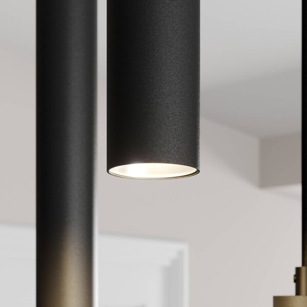 Arcchio LED-es függőlámpa Franka, 3 lámpás, Ø 24 cm, fekete, Fekete, Nappali / Étkező, Alumínium, Modern