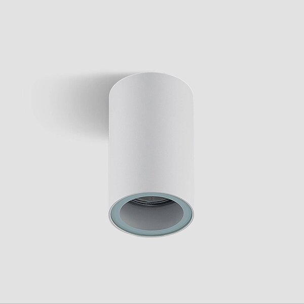 Arcchio downlight Olivir, fehér, fém, Ø 6cm, GU10, IP44, dimmelhető, Fehér / opál, Folyosó, Alumínium, Modern