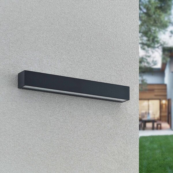 Arcchio LED fali világítás Lengo, 50 cm, 2 izzós, antracit, CCT, Fekete, Alumínium, Modern