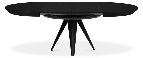 Kerek bővíthető étkezőasztal fekete asztallappal hosszabbító asztallappal ø 120 cm Magnus – Windsor & Co Sofas