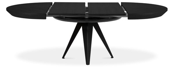 Kerek bővíthető étkezőasztal fekete asztallappal hosszabbító asztallappal ø 120 cm Magnus – Windsor & Co Sofas